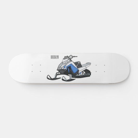 Snowmobile cartoon illustratie persoonlijk skateboard (Horizontaal)
