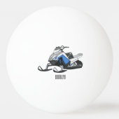 Snowmobile cartoon illustratie pingpongbal (Achterkant)