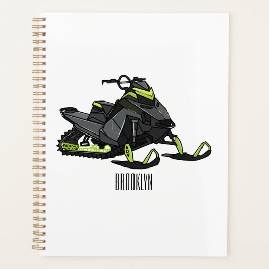 Snowmobile cartoon illustratie planner (Voorkant)