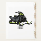 Snowmobile cartoon illustratie planner (Achterkant)