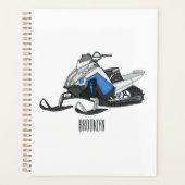 Snowmobile cartoon illustratie planner (Voorkant)