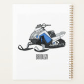 Snowmobile cartoon illustratie planner (Achterkant)