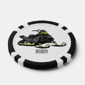Snowmobile cartoon illustratie poker chips (Enkel)