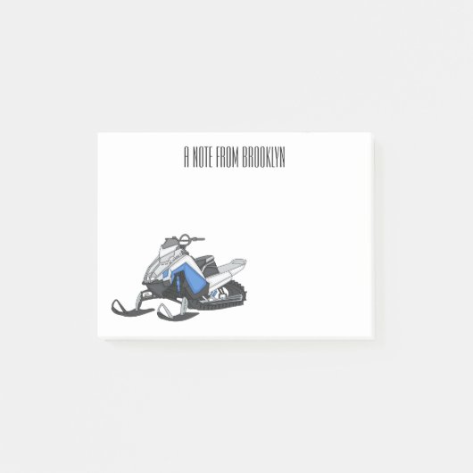 Snowmobile cartoon illustratie post-it® notes (Voorkant)