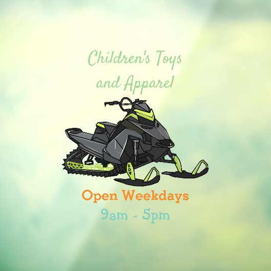 Snowmobile cartoon illustratie raamsticker (Vel 3)