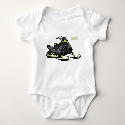 Snowmobile cartoon illustratie romper (Voorkant)