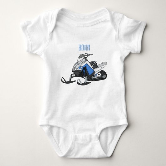 Snowmobile cartoon illustratie romper (Voorkant)