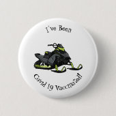 Snowmobile cartoon illustratie ronde button 5,7 cm (Voorkant)