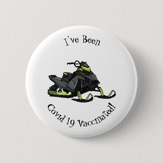 Snowmobile cartoon illustratie ronde button 5,7 cm (Voorkant)