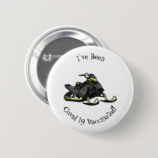 Snowmobile cartoon illustratie ronde button 5,7 cm (Voorkant /achterkant)