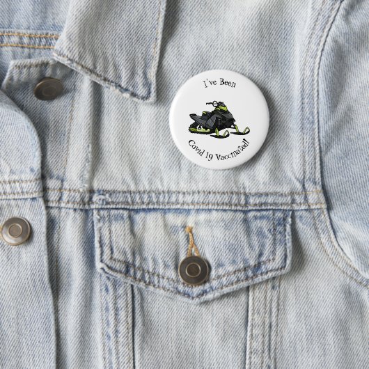 Snowmobile cartoon illustratie ronde button 5,7 cm (In situ)