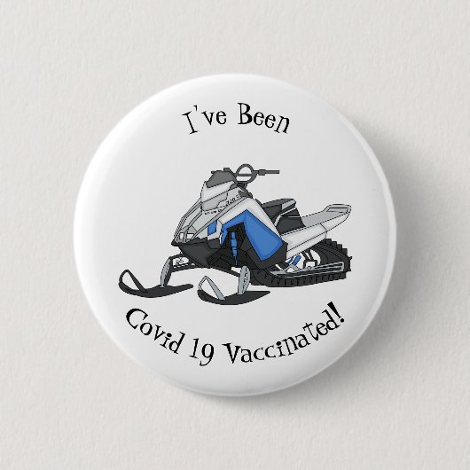 Snowmobile cartoon illustratie ronde button 5,7 cm (Voorkant)