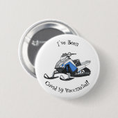 Snowmobile cartoon illustratie ronde button 5,7 cm (Voorkant /achterkant)