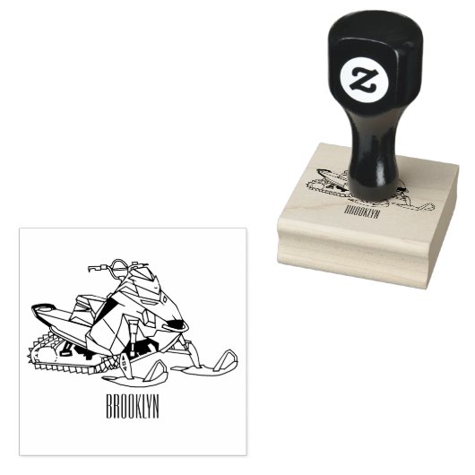 Snowmobile cartoon illustratie rubberstempel (Gestempeld)