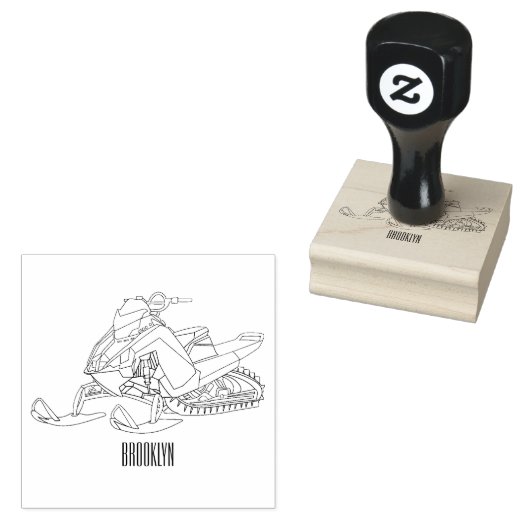 Snowmobile cartoon illustratie rubberstempel (Gestempeld)