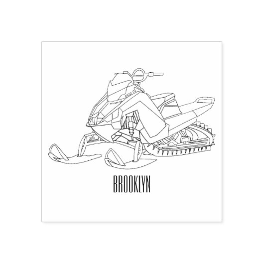 Snowmobile cartoon illustratie rubberstempel (Afrduk)