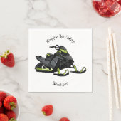 Snowmobile cartoon illustratie servet (Insitu)