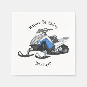 Snowmobile cartoon illustratie servet