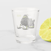 Snowmobile cartoon illustratie shot glas (Achterkant)
