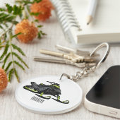 Snowmobile cartoon illustratie sleutelhanger (Voorkant Rechts)