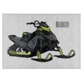 Snowmobile cartoon illustratie snijplank (Voorkant)