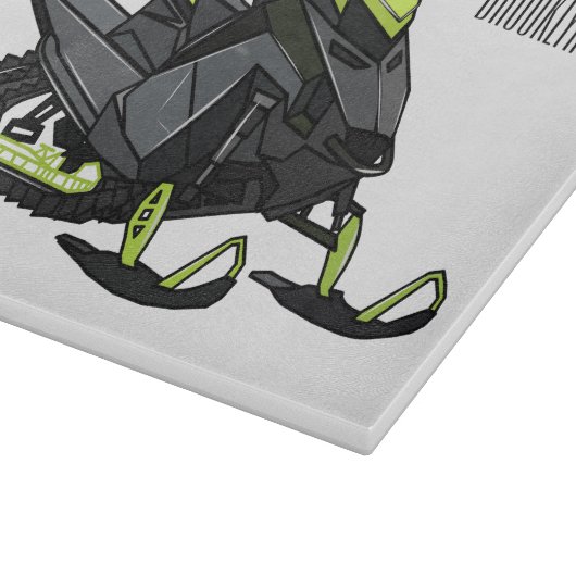 Snowmobile cartoon illustratie snijplank (Hoek)