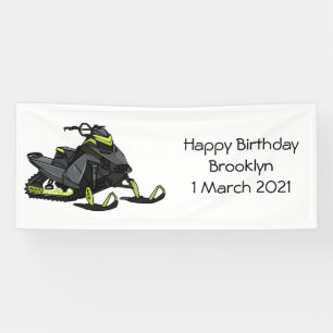 Snowmobile cartoon illustratie spandoek
