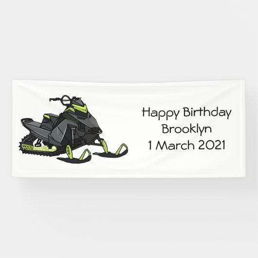 Snowmobile cartoon illustratie spandoek (Horizontaal)