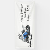 Snowmobile cartoon illustratie spandoek (Verticaal)