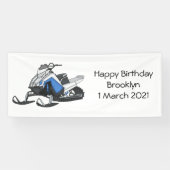 Snowmobile cartoon illustratie spandoek (Horizontaal)