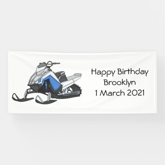 Snowmobile cartoon illustratie spandoek (Horizontaal)