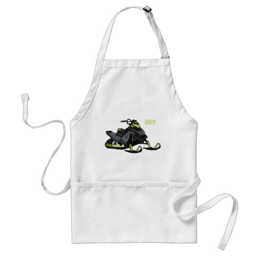 Snowmobile cartoon illustratie standaard schort (Voorkant)