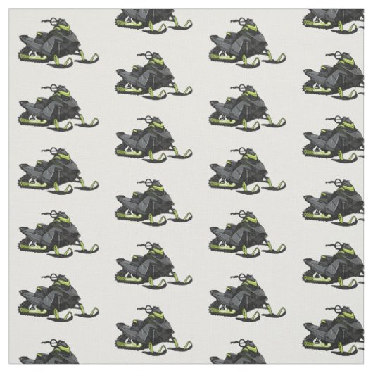 Snowmobile cartoon illustratie stof (Swatch)