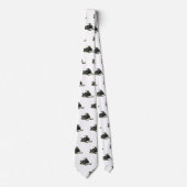 Snowmobile cartoon illustratie stropdas (Voorkant)