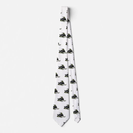 Snowmobile cartoon illustratie stropdas (Voorkant)