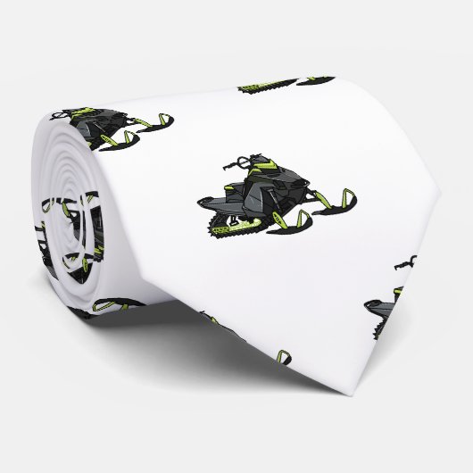 Snowmobile cartoon illustratie stropdas (Opgerold)