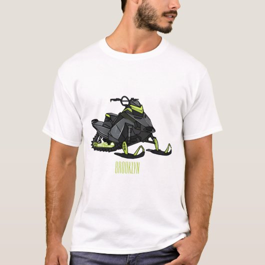 Snowmobile cartoon illustratie t-shirt (Voorkant)