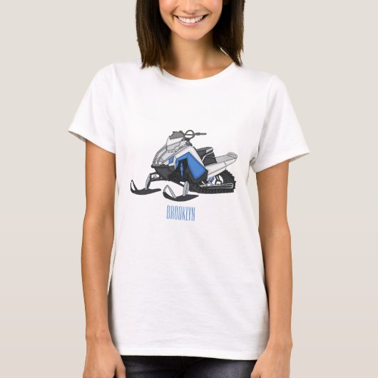 Snowmobile cartoon illustratie t-shirt (Voorkant)