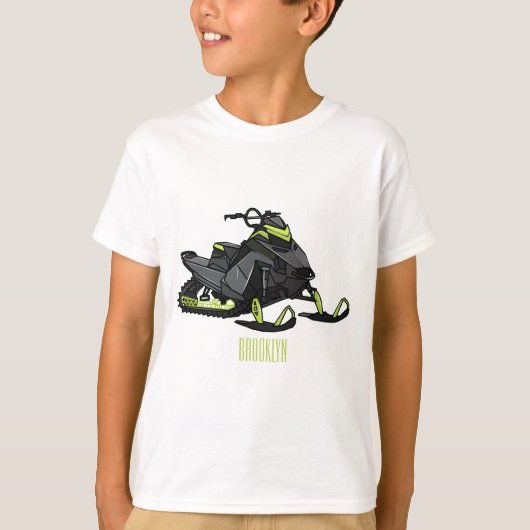 Snowmobile cartoon illustratie t-shirt (Voorkant)