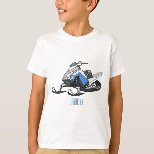 Snowmobile cartoon illustratie t-shirt (Voorkant)