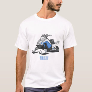Snowmobile cartoon illustratie t-shirt