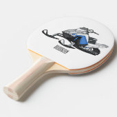 Snowmobile cartoon illustratie tafeltennisbatje (Voorkant Gekanteld)