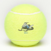 Snowmobile cartoon illustratie tennisballen (Achterkant)