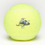 Snowmobile cartoon illustratie tennisballen (Voorkant)
