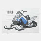 Snowmobile cartoon illustratie theedoek (Horizontaal)