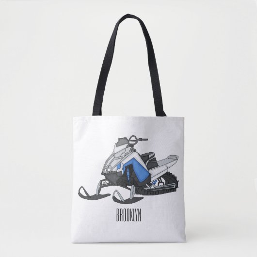 Snowmobile cartoon illustratie tote bag (Voorkant)