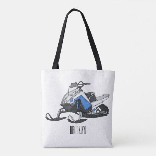 Snowmobile cartoon illustratie tote bag (Achterkant)