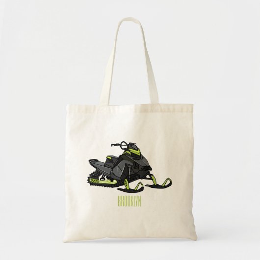 Snowmobile cartoon illustratie tote bag (Voorkant)
