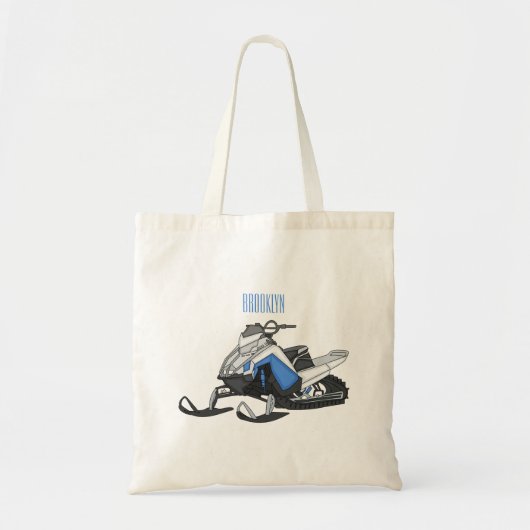 Snowmobile cartoon illustratie tote bag (Voorkant)