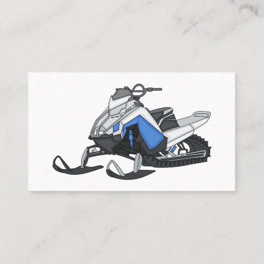 Snowmobile cartoon illustratie visitekaartje (Achterkant)